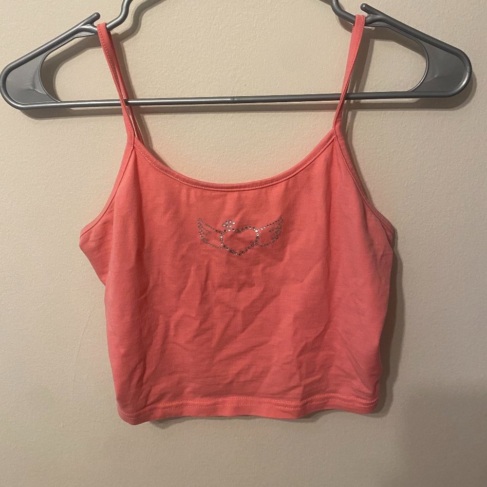 Pink bedazzled tank top